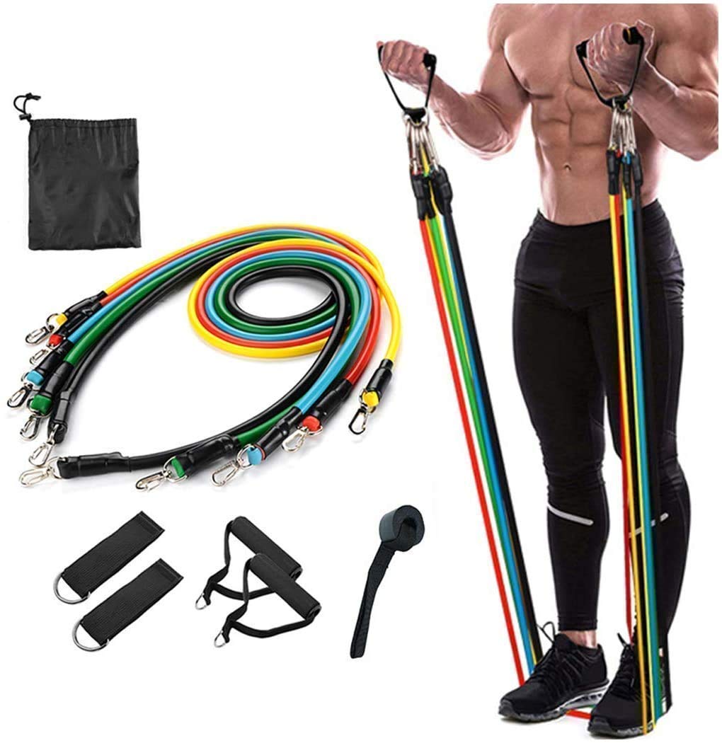 11 In 1 Exercise Bands Resistance Bands Set for Workingout Door Fitness Gym Resistance Bands Kit
